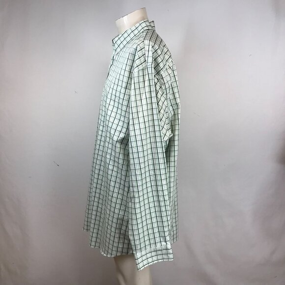 DULUTH TRADING -MEN'S 2XL TALL - GREEN LONG SLEEVE BUTTON UP 100% COTTON SHIRT - Picture 6 of 7